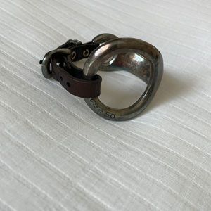 Uno de 50 silver and leather bracelet.